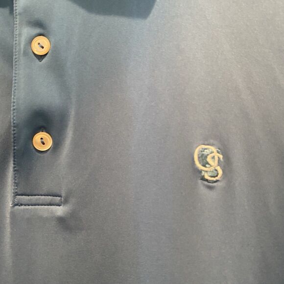 Peter Millar Polo Men Large Blue Summer Comfort OS Logo READ - Picture 4 of 15